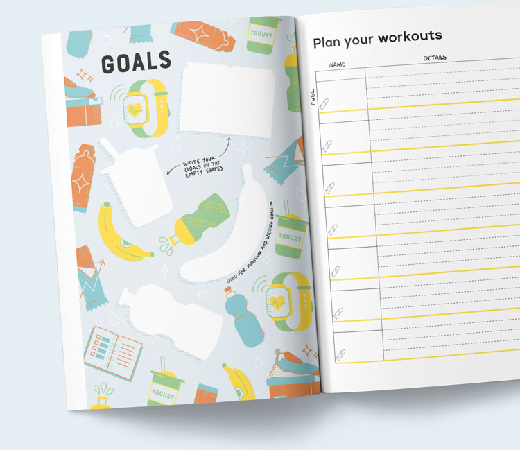 Interior page of January 2022 12 Month Running Planner And Training Journal